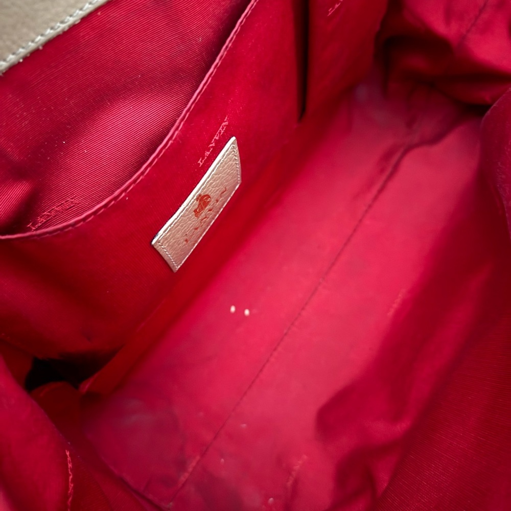 Lanvin Red and Tan Leather Shoulder Tote with Front Pocket - Picture 7 of 8